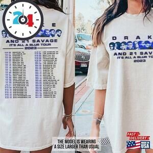 Retro Drake 21 Savage Rap Shirt 2 Sides Its All A Blur Tour T-shirt 2 Sided
